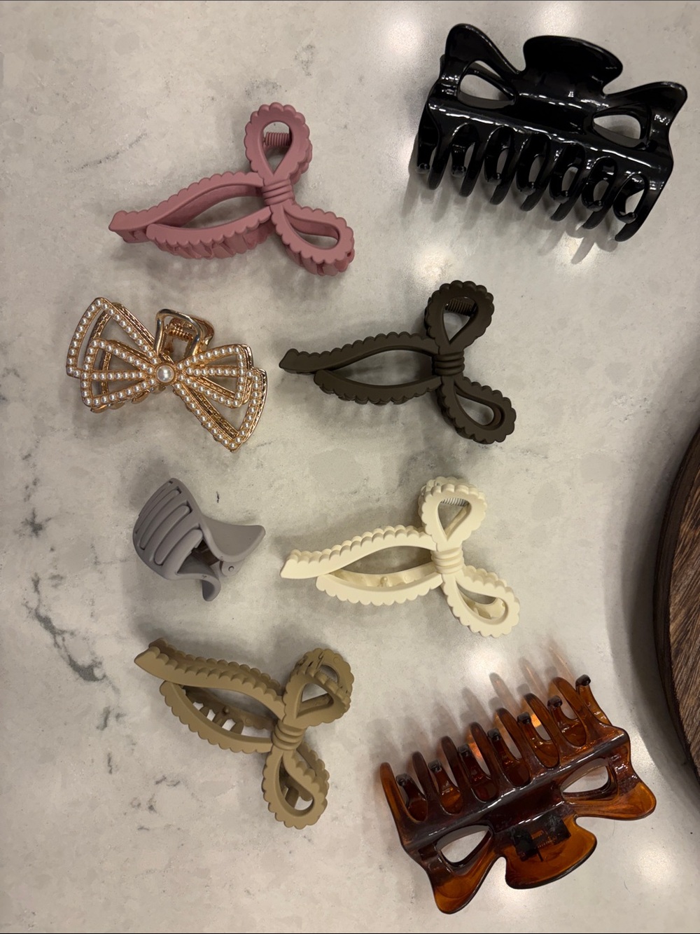Assorted Hair Claw Clip Set - Pink, Black, Brown, Cream, Taupe, Gold